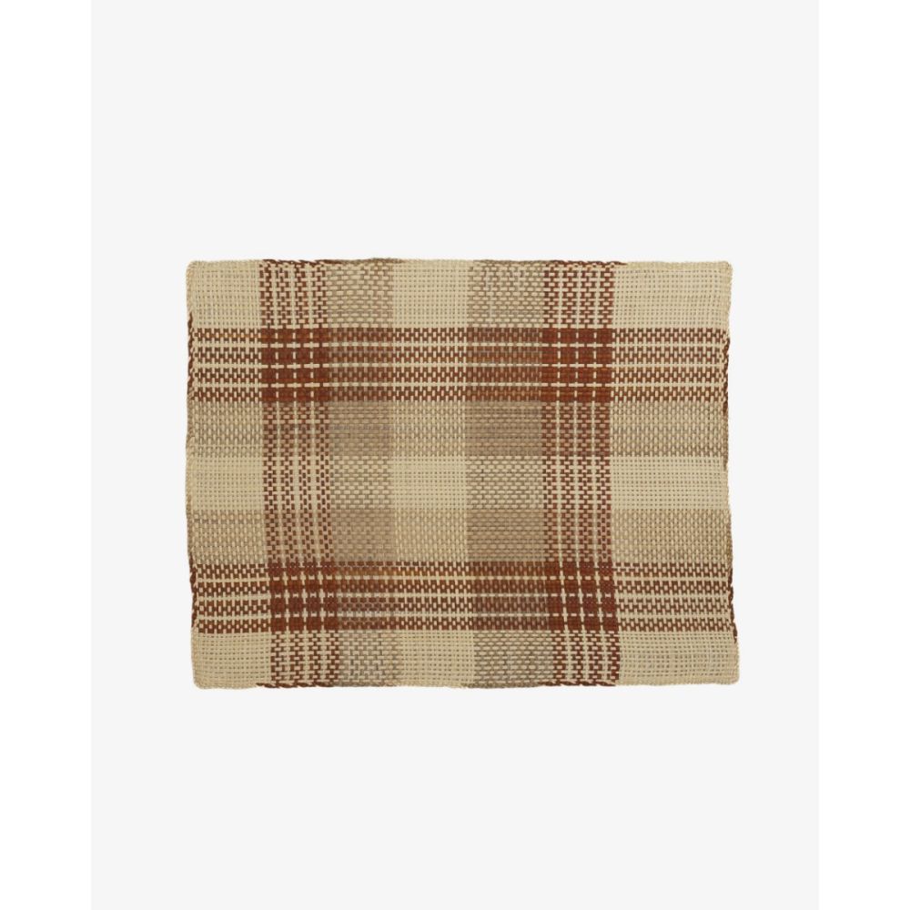 INDIVIDUAL RECTANGULAR -  1 UNIDAD - BEIGE Y TERRACOTA