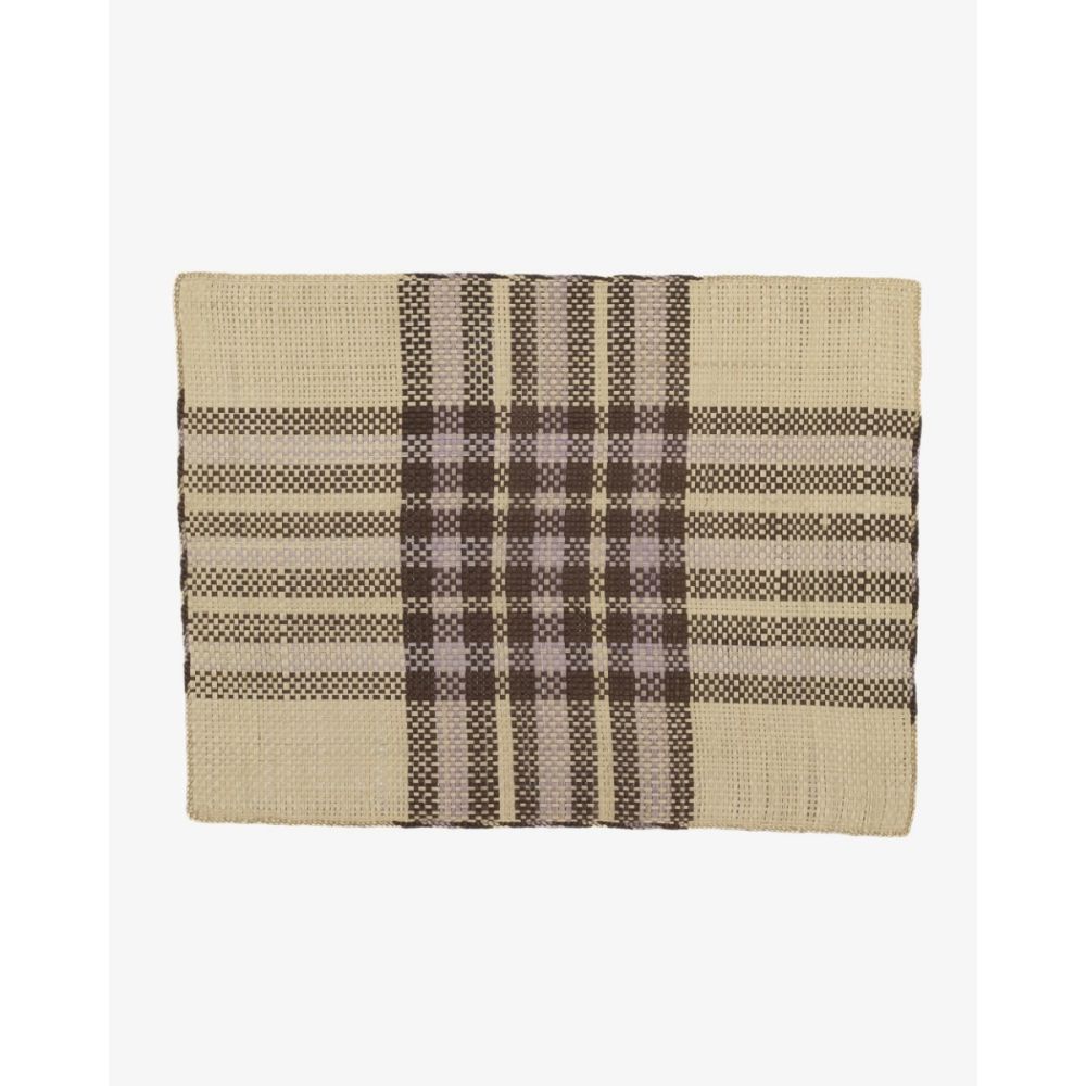 Rectangular placemat - 1 UNIT - BEIGE, brown & mauve
