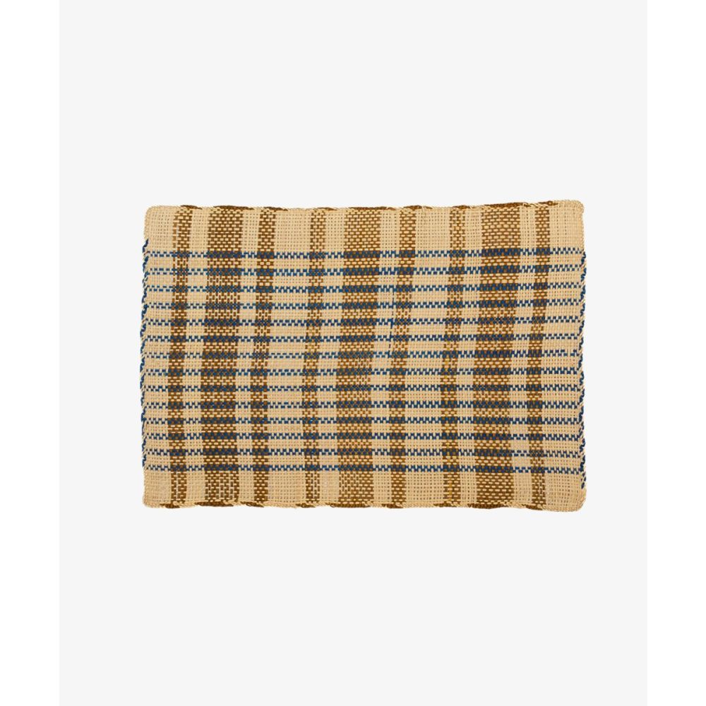 Rectangular placemat - 1 UNIT - BEIGE, TOASTED & BLUE