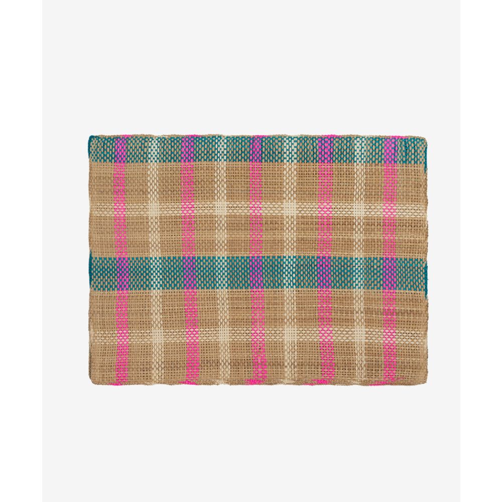 Straw placemat- SET OF 6- NAIVE & FUCHSIA