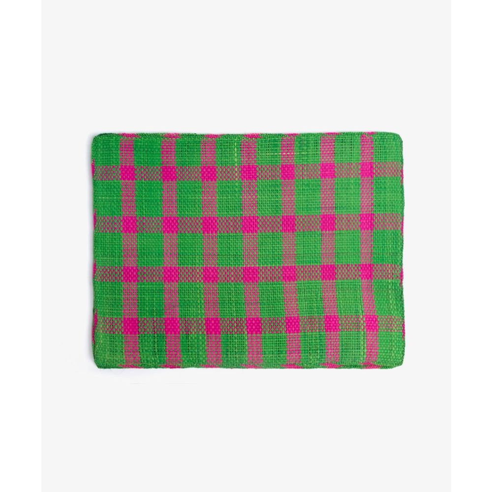 INDIVIDUAL RECTANGULAR IRACA- SET 6 - VERDE Y FUCSIA