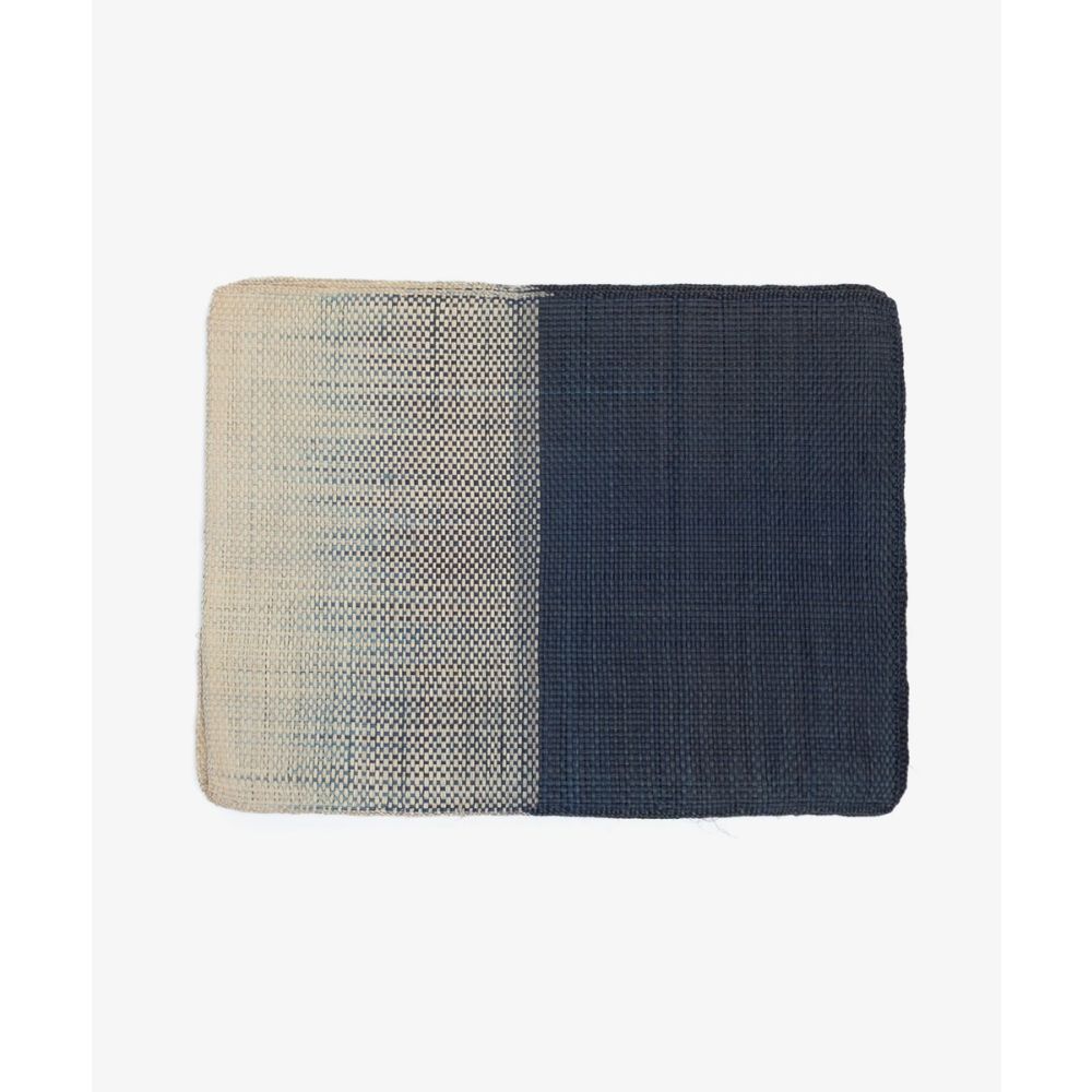 Straw placemat- SET OF 6- BLACK & BEIGE