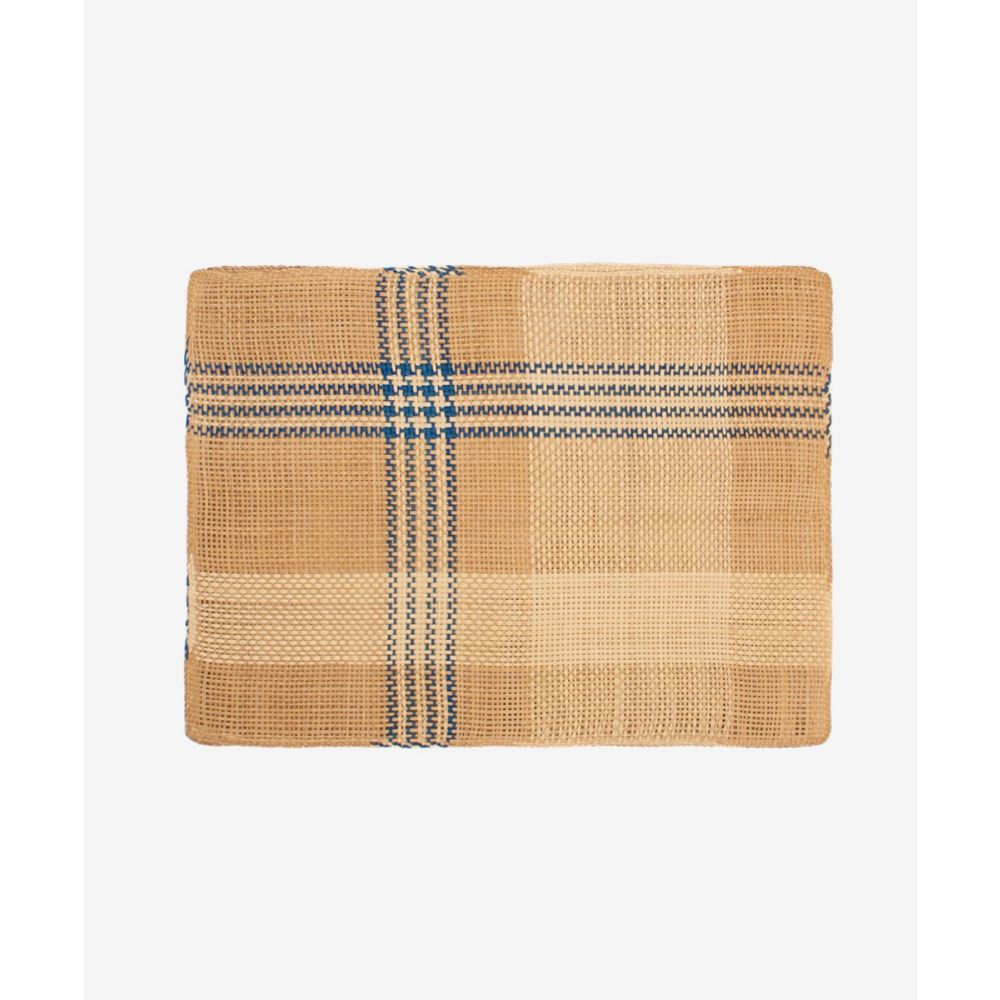 INDIVIDUAL RECTANGULAR - 1 unidad - AZUL Y BEIGE