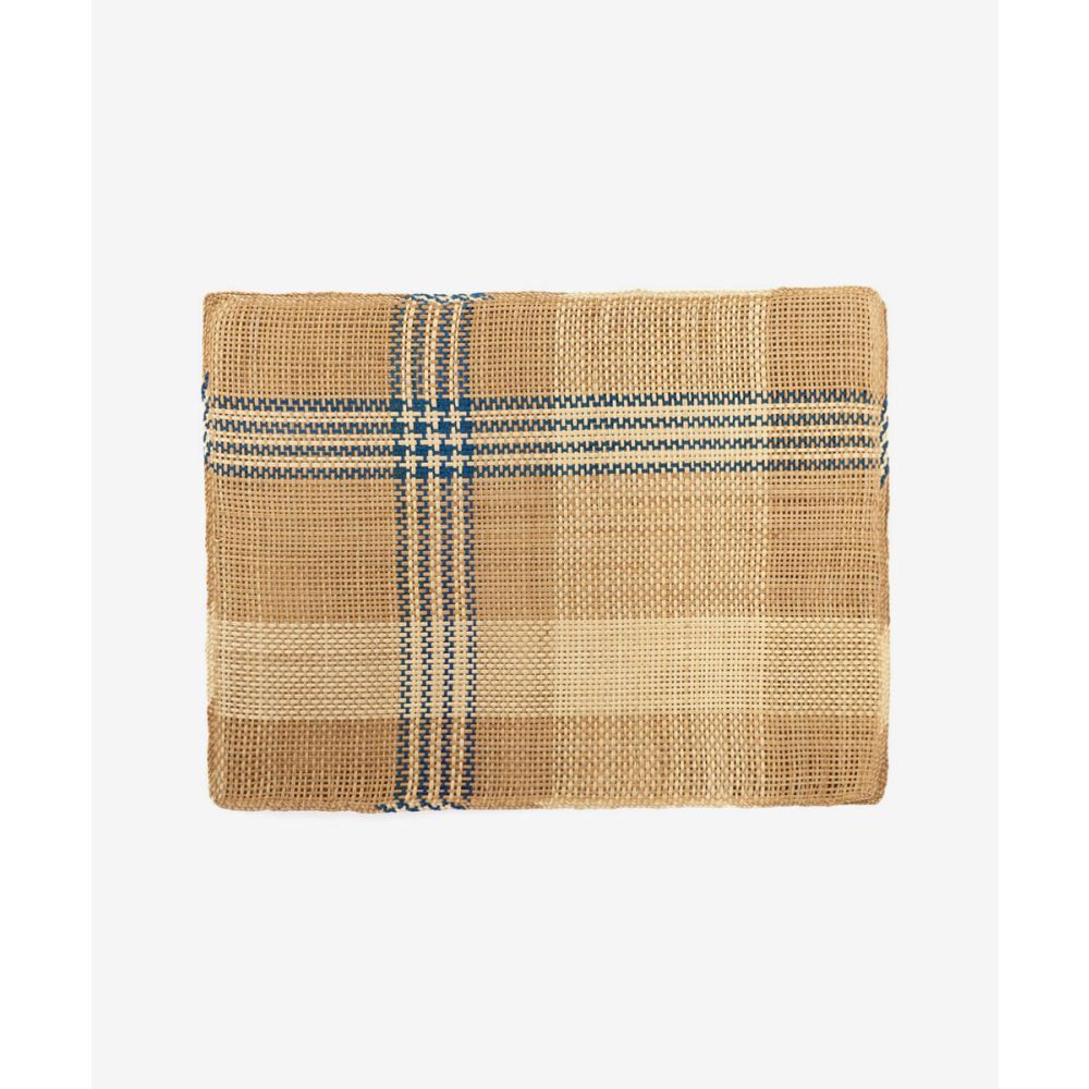 INDIVIDUAL RECTANGULAR - SET 6 -  TOSTADO Y AZUL