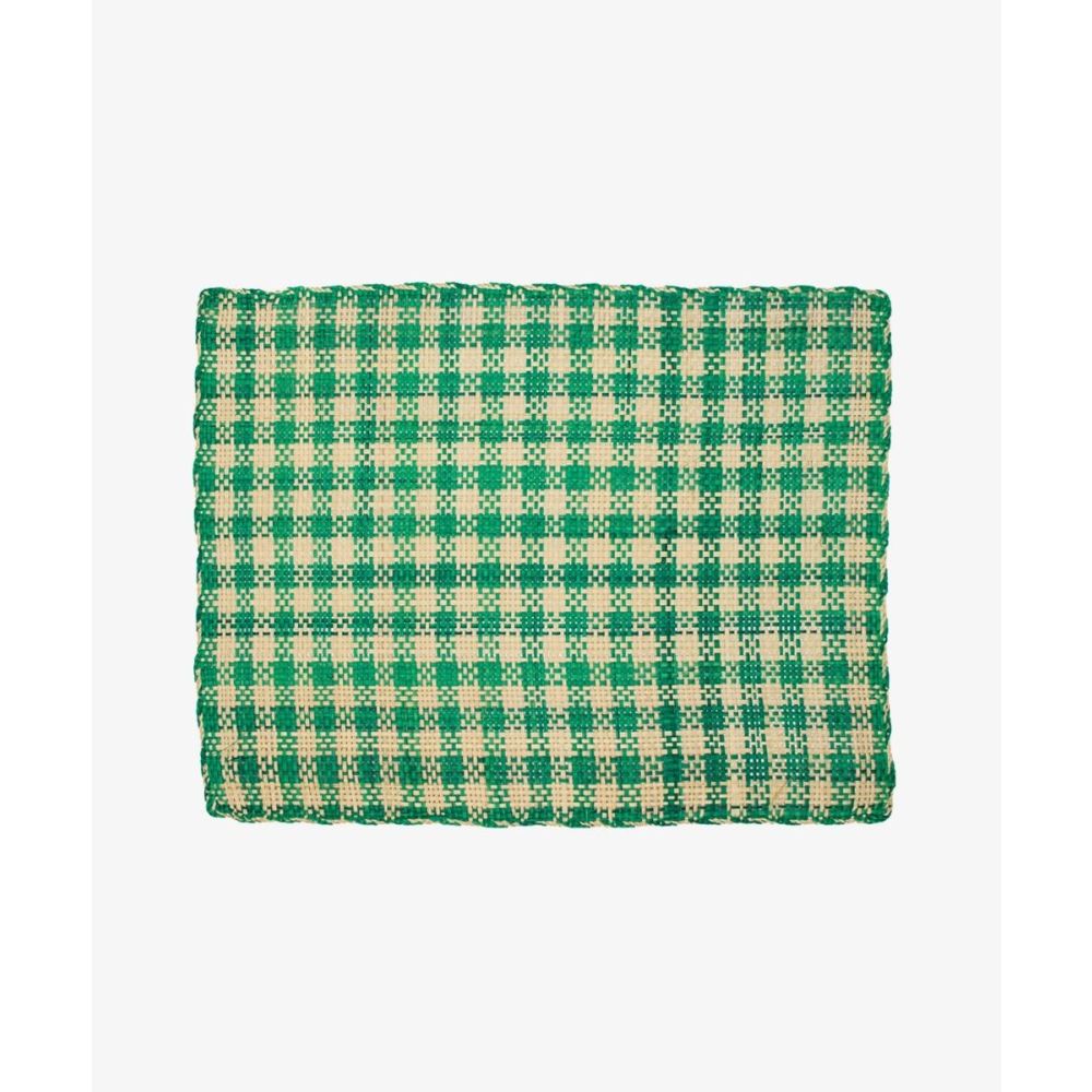 INDIVIDUAL RECTANGULAR -  1 UNI - VERDE Y BLANCO