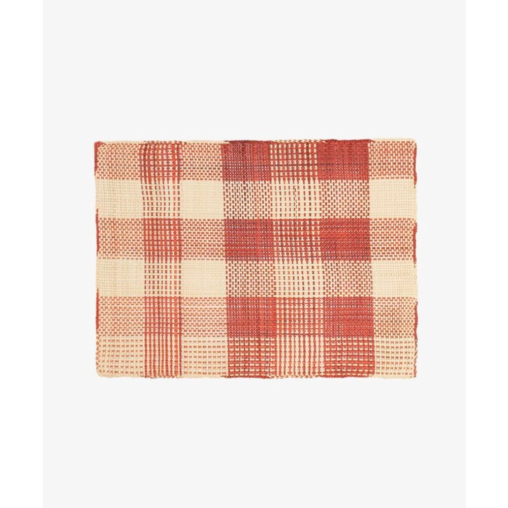INDIVIDUAL RECTANGULAR - SET DE 6 - BURDEOS & BEIGE