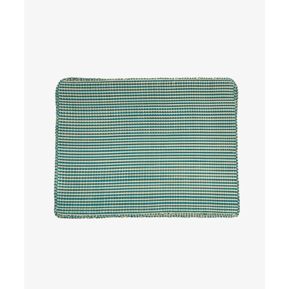 INDIVIDUAL RECTANGULAR IRACA- SET 6 - AZUL Y BEIGE