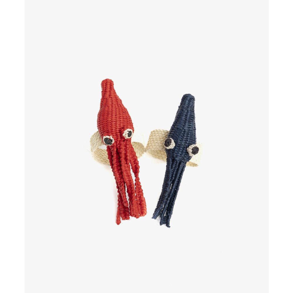 Napkin ring SQUID - RED & BEIGE