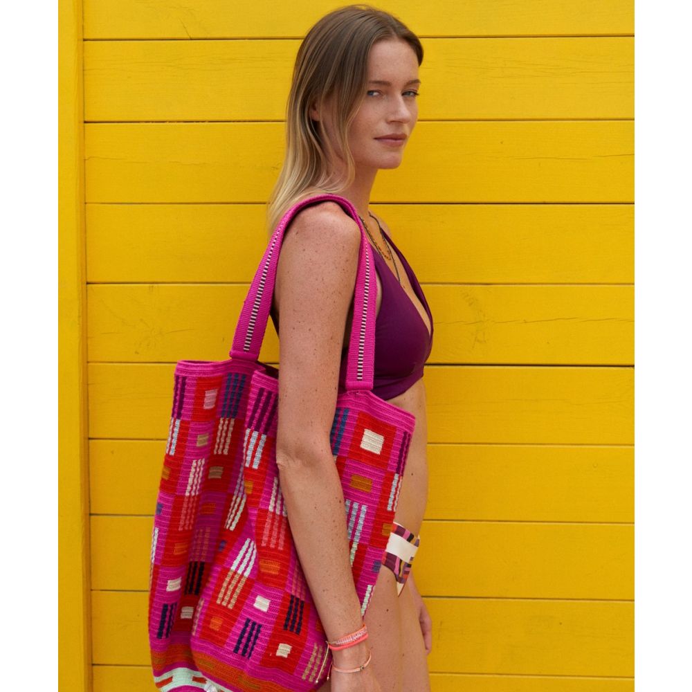 Tote Bag - WOLF - FUCHSIA & RED