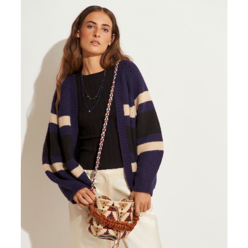 BOLSO CRUZADO M CON ASA DE MACRAMÉ - ACACIA - BEIGE Y MARRÓN
