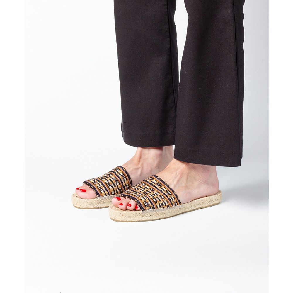 ALPARGATA MULE - INGLEWOOD - NEGRO & TOSTADO