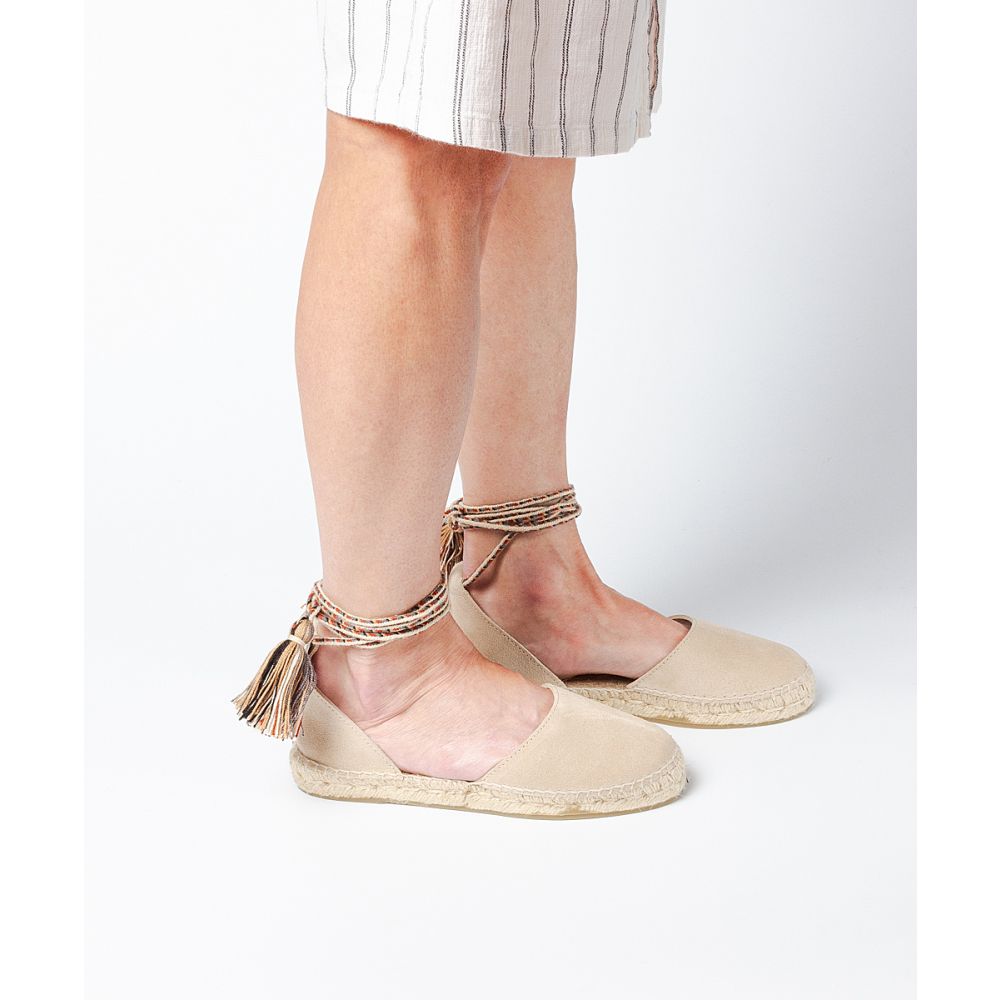 FLAT VALENCIANA - CON POM POM - BEIGE