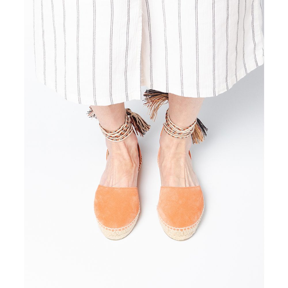 VALENCIAN FLAT - WITH POMPOM - CORAL