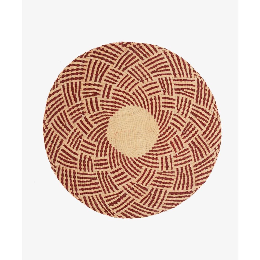 Round Placemat - UNIT - BURGUNDY & BEIGE