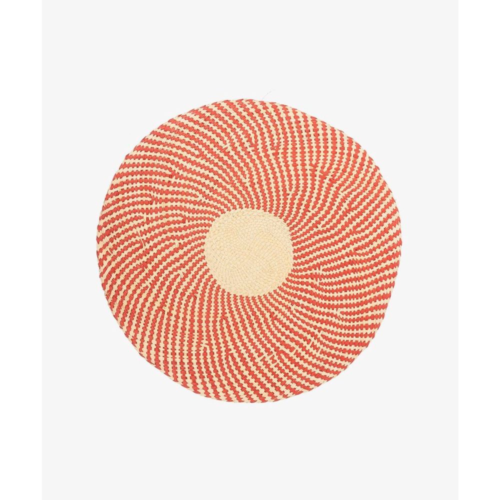 Round Placemat - 1UNIT - RED & BEIGE