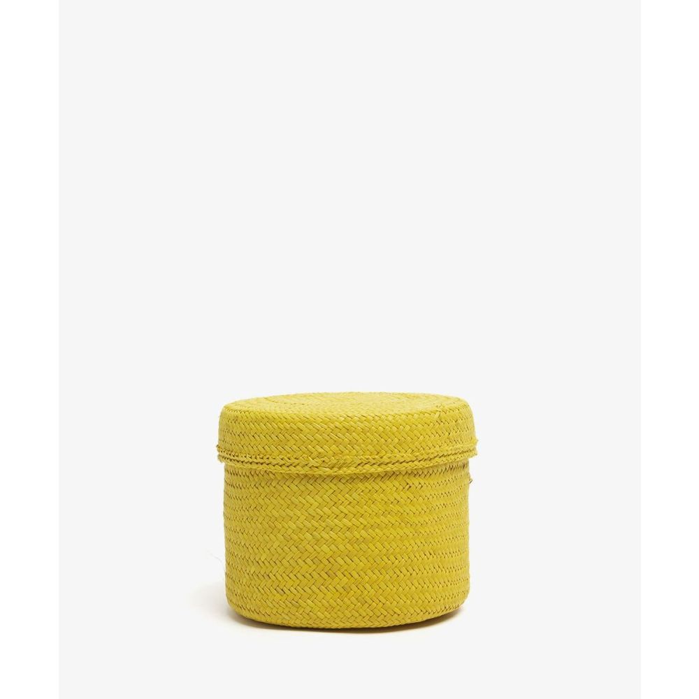Iraca Basket  S -12 x 8 cm H. PLAIN - YELLOW