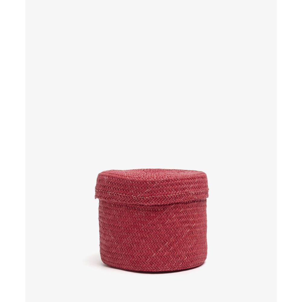 Iraca Basket  S -12 x 8 cm H. PLAIN - RED