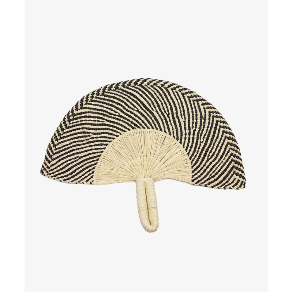 Handwoven Fan - Black & Natural 
