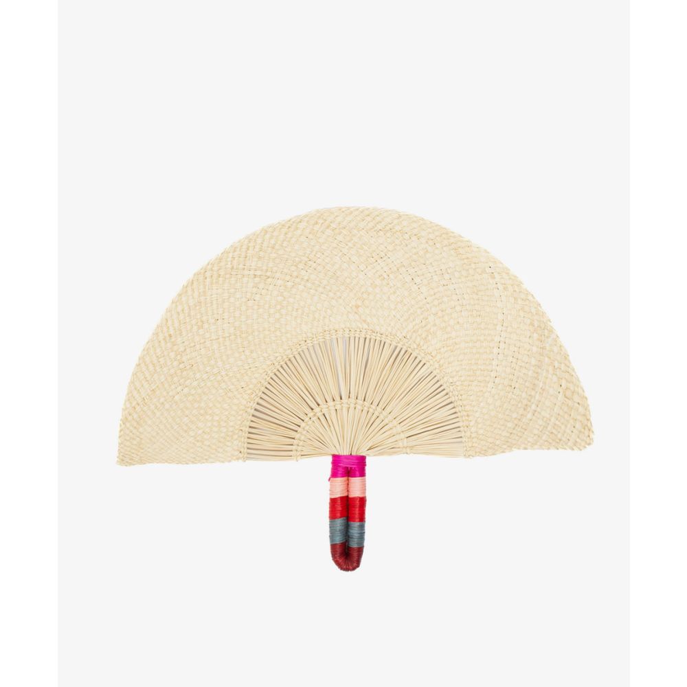 Abanico de mano - BEIGE & FUCSIA