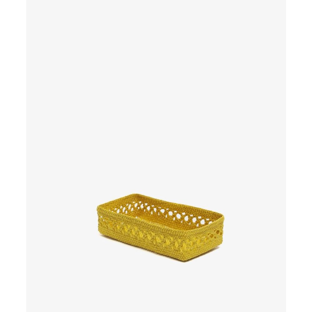 CAJA DE IRACA RECTANGULAR S - MAYA AMARILLO