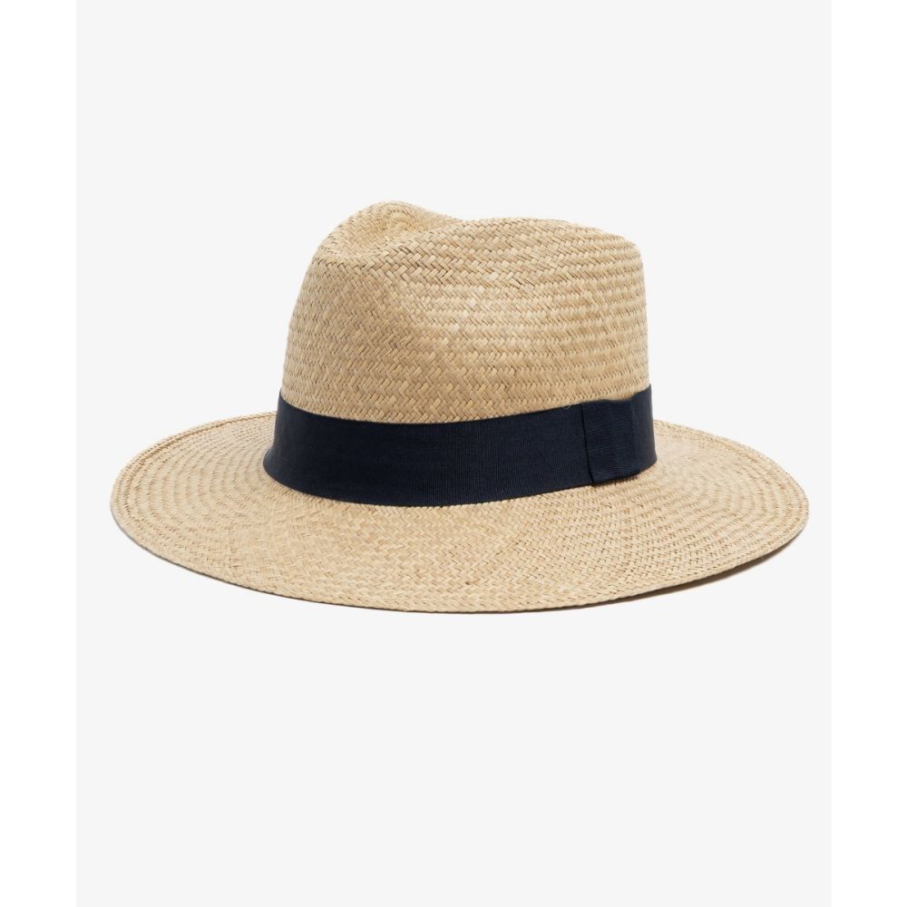 PANAMA HAT WITH  BLUE RIBBON- TOAST