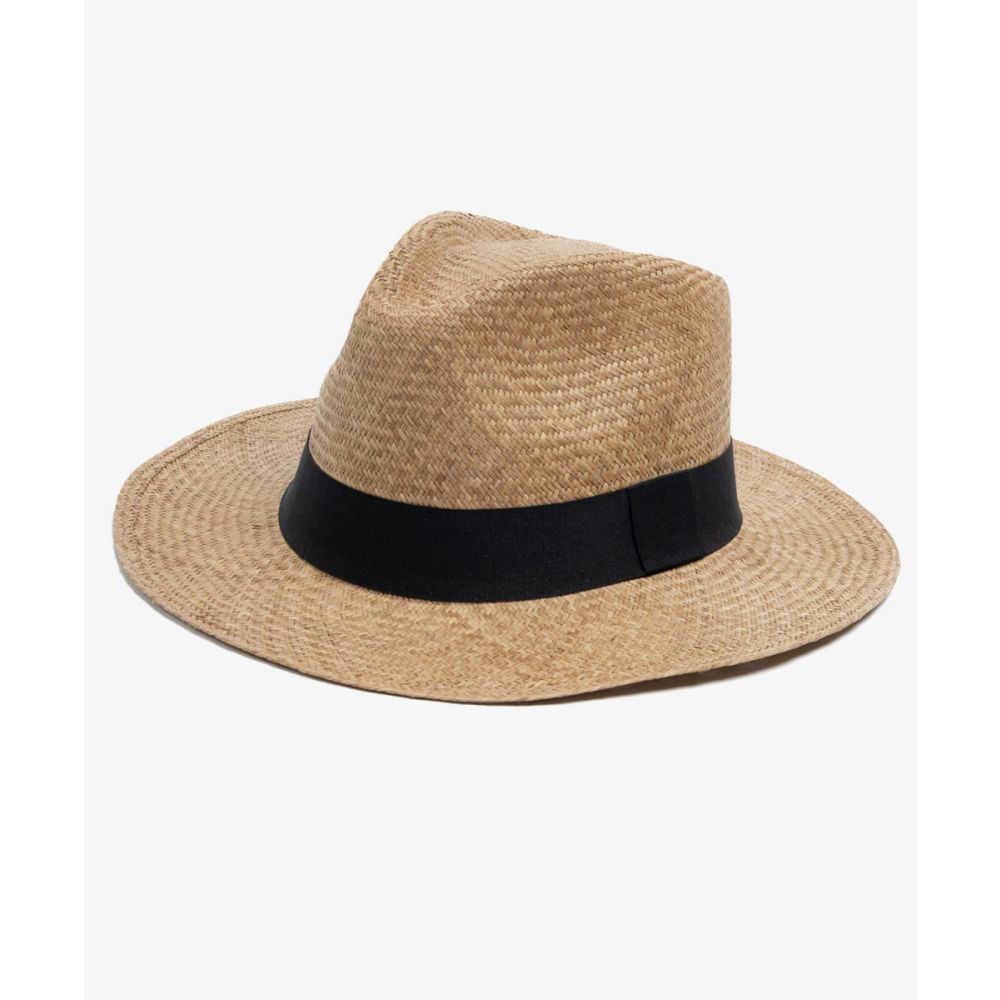 SOMBRERO PANAMA CON CINTA NEGRA - CAMEL