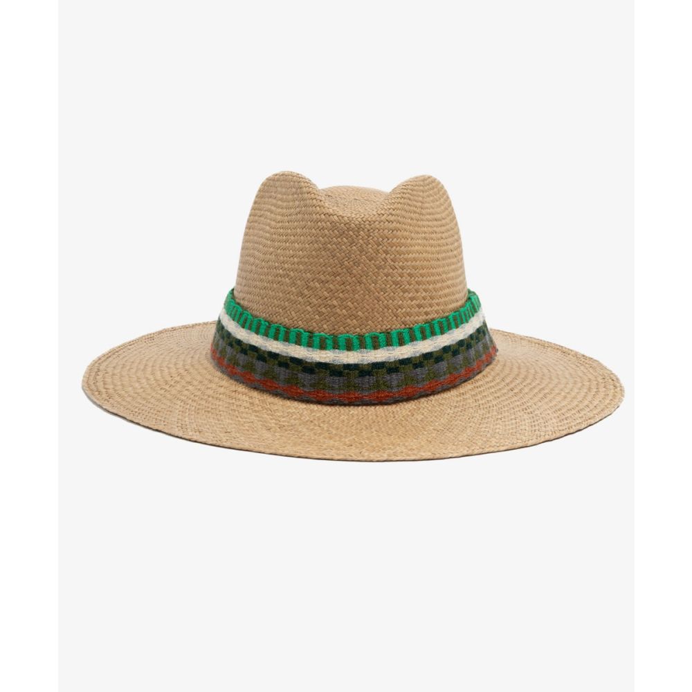 PANAMA HAT WITH RIBBON - CAMEL