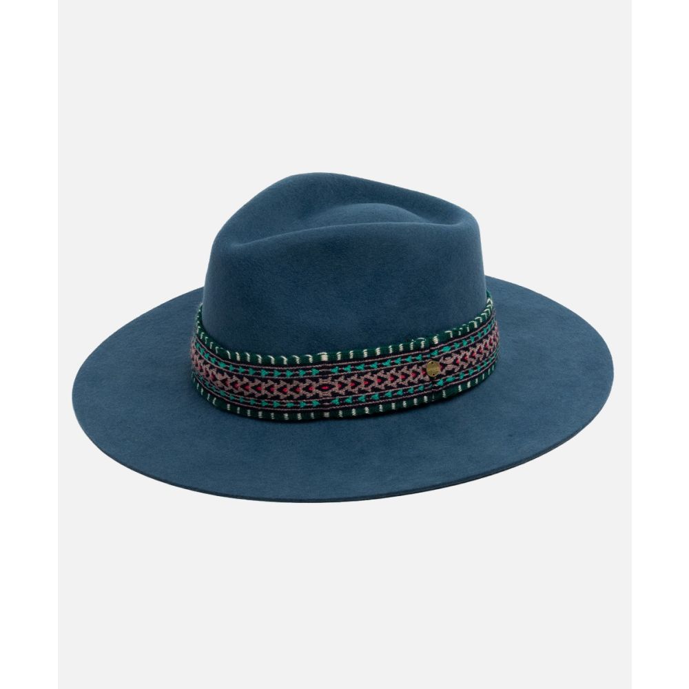 WOOL HAT WITH RIBBON - DENIM BLUE