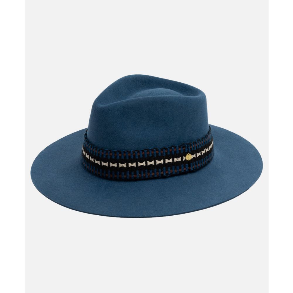 WOOL HAT WITH RIBBON - DENIM BLUE