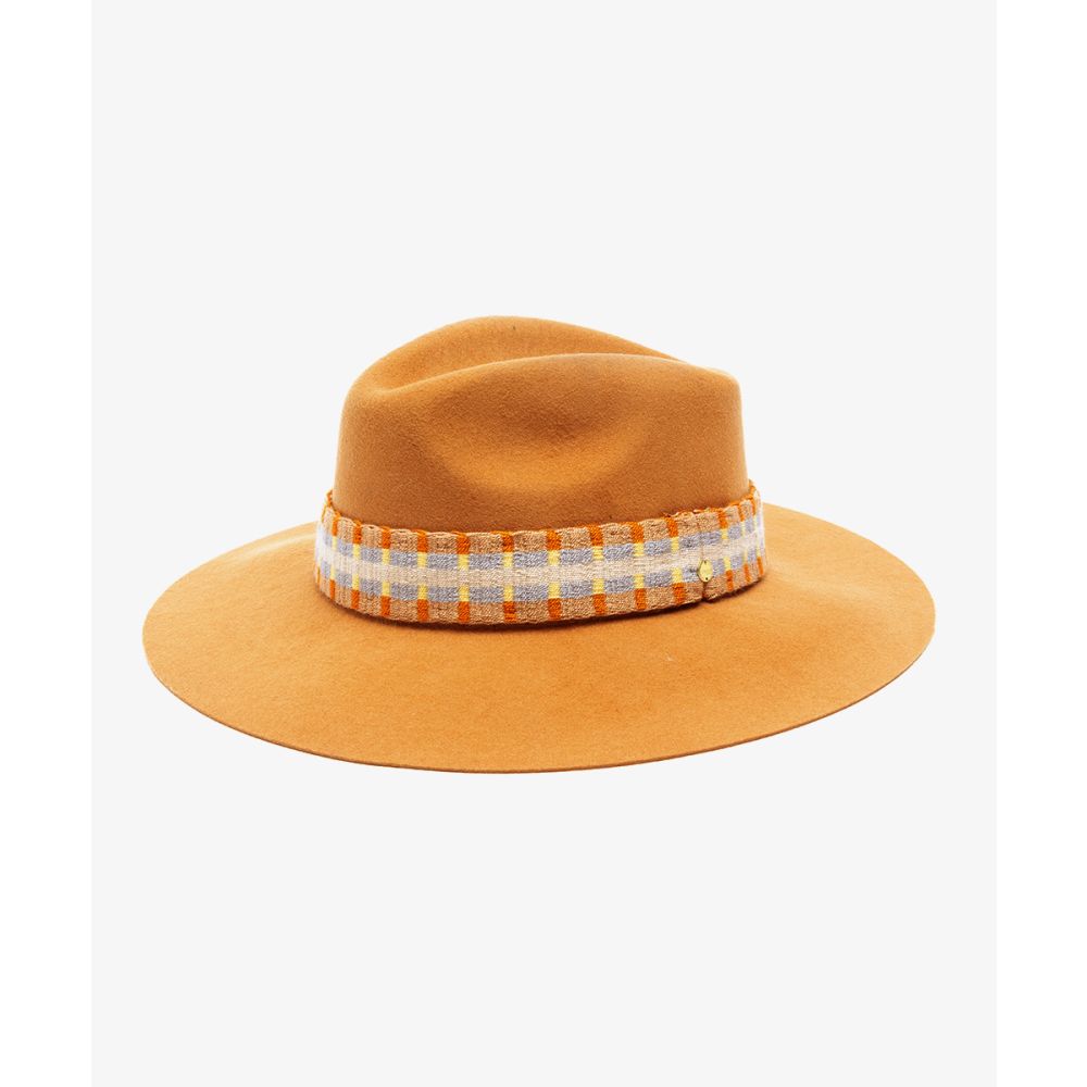 SOMBRERO DE FIELTRO CON CINTA - MOSTAZA