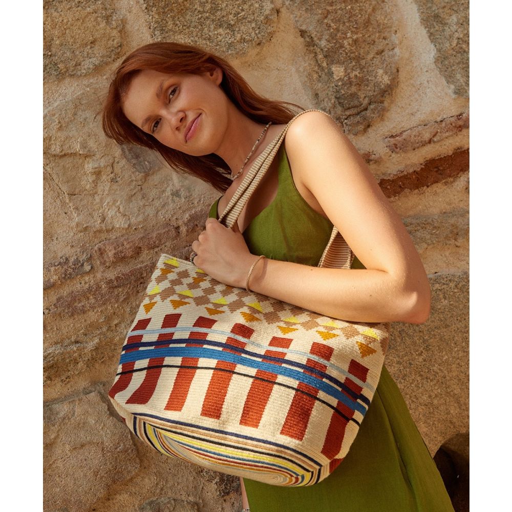 BOLSO Shopping L - SWAN - BEIGE  & AMARILLO