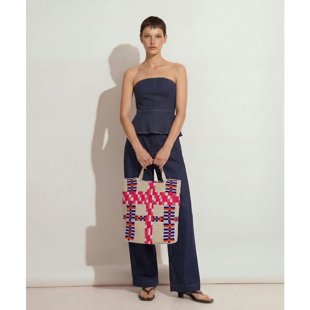 Rhapsody Bag - DELPHINIUS - BEIGE & FUCHSIA