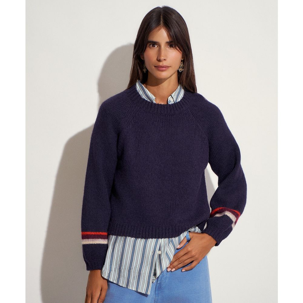 BABY ALPACA PULLOVER JERSEY ELVIRA - NAVY