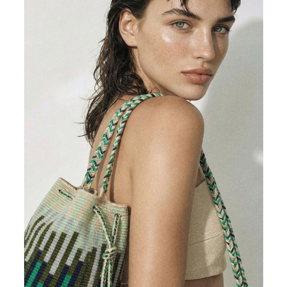 Crossbody Bag M - LYNX - GREEN & NAVY