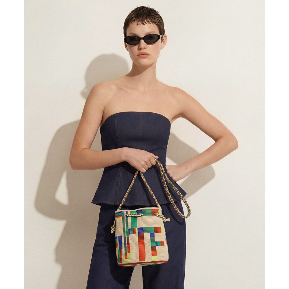 MITRA bag - CAPRICORNUS - BEIGE & GREEN