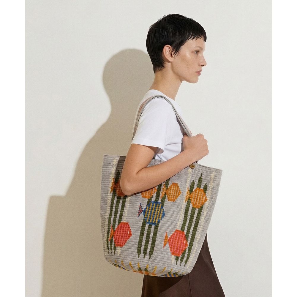 Tote Bag - CEPHEUS - BEIGE & GREEN