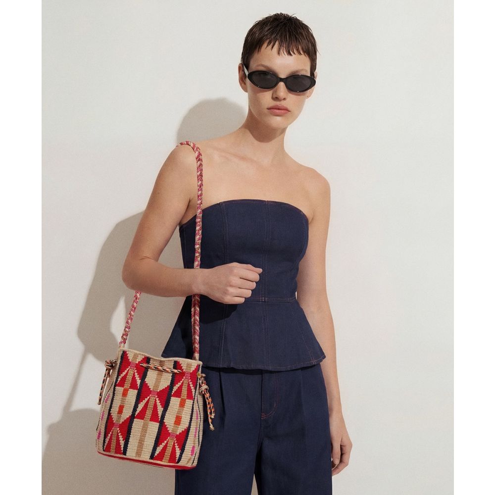 MITRA bag - CIRCINUS - BEIGE & RED