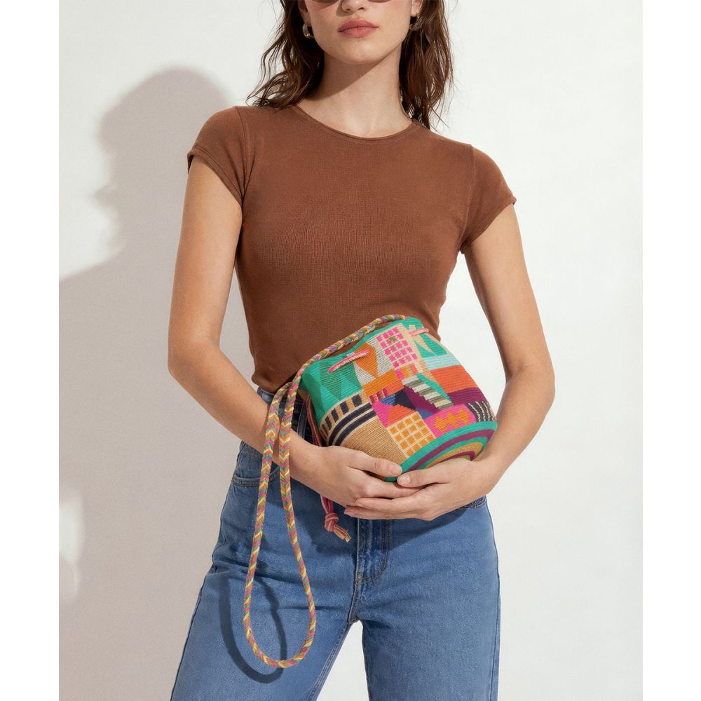 MITRA bag - LION - TURQUOISE & MULTICOLOR