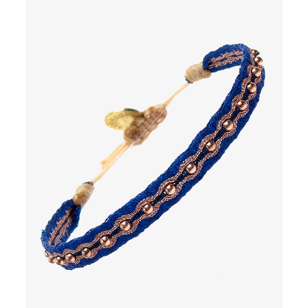 Bracelet Fontana 120 G - BLUE AND ROSE GOLD BEADS
