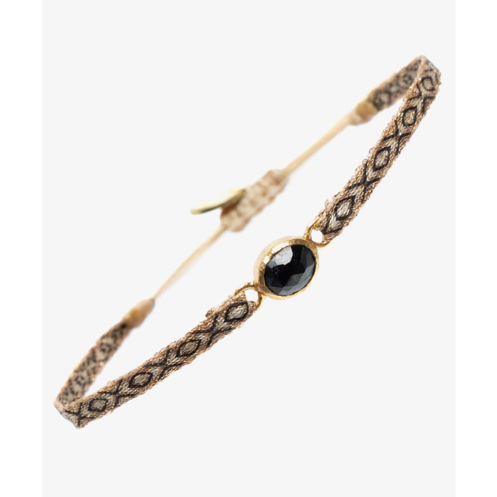 Argantina ANDROMEDA - BLACK ONYX STONE WITH GOLD PLATED MOUNTING