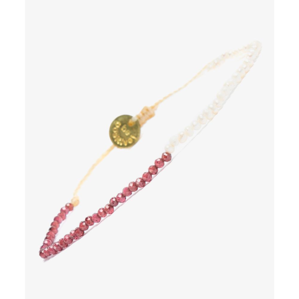 ARIES bracelet - GARNET STONE AND BABY PEARLS