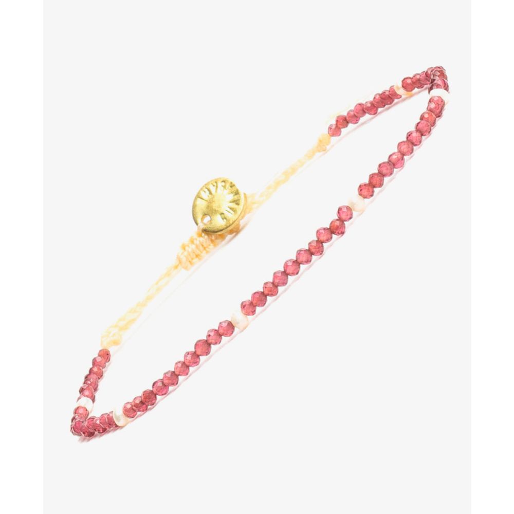 TAURUS bracelet - GARNET STONES AND BABY PEARLS