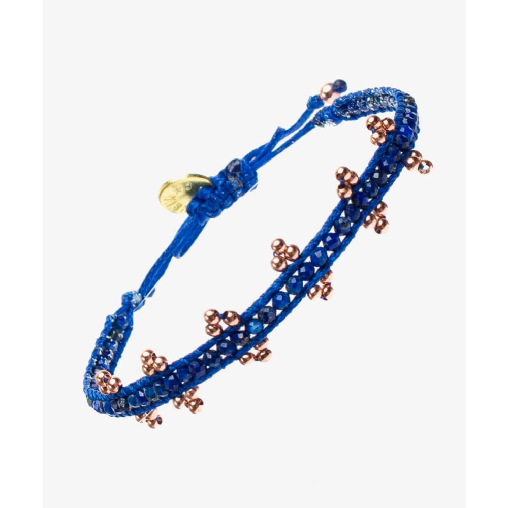 OLYMPIA bracelet - LAPISLAZULI STONES WITH GOLD PLATED BEADS