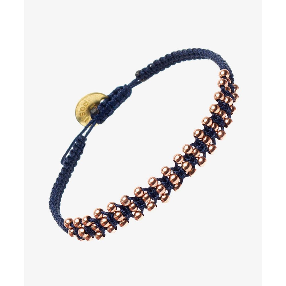 LARA BRACELET - NAVY BLUE WITH GOLD PLATED BEADS
