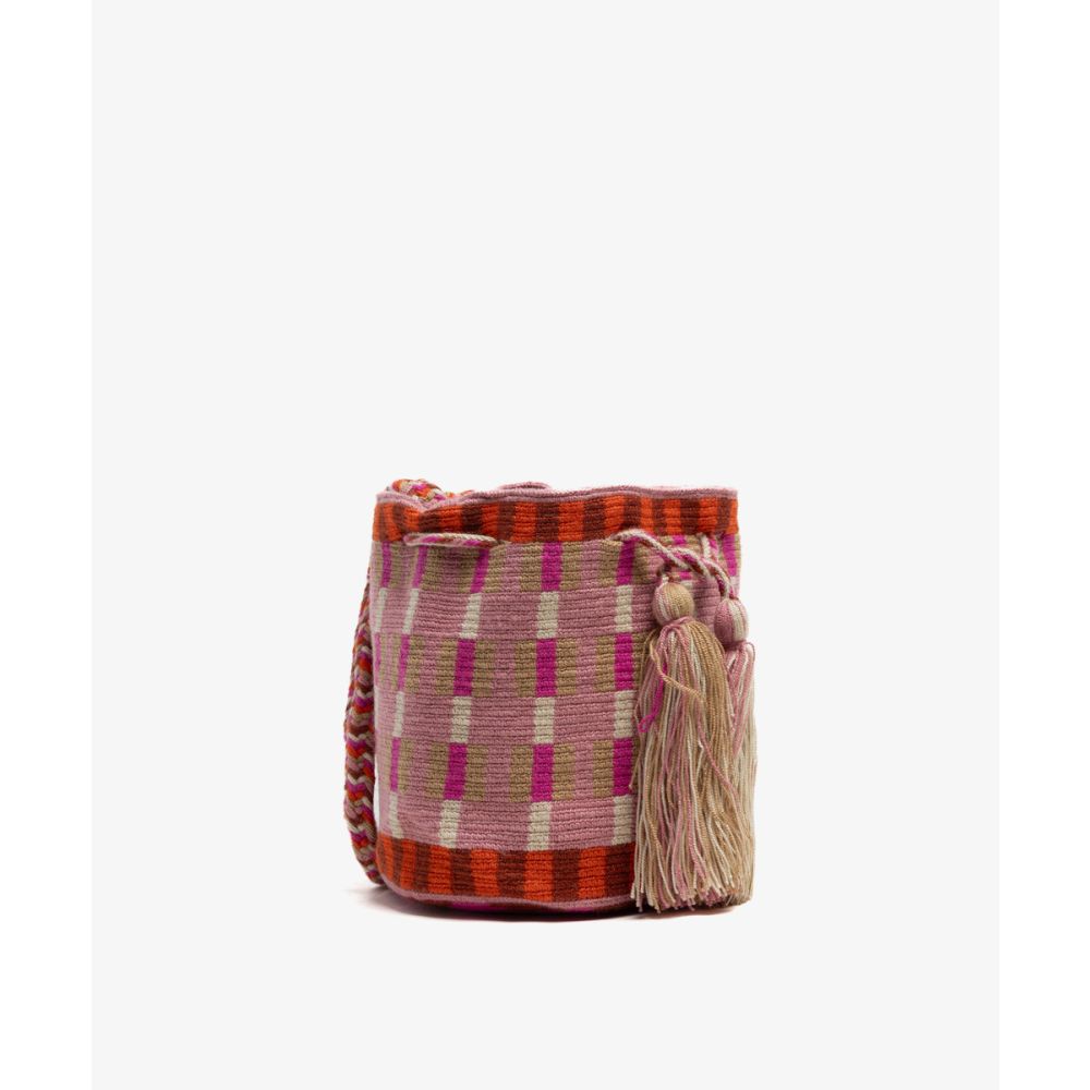 BOLSO CRUZADO M -  HERCULES - ROSA Y ROJO