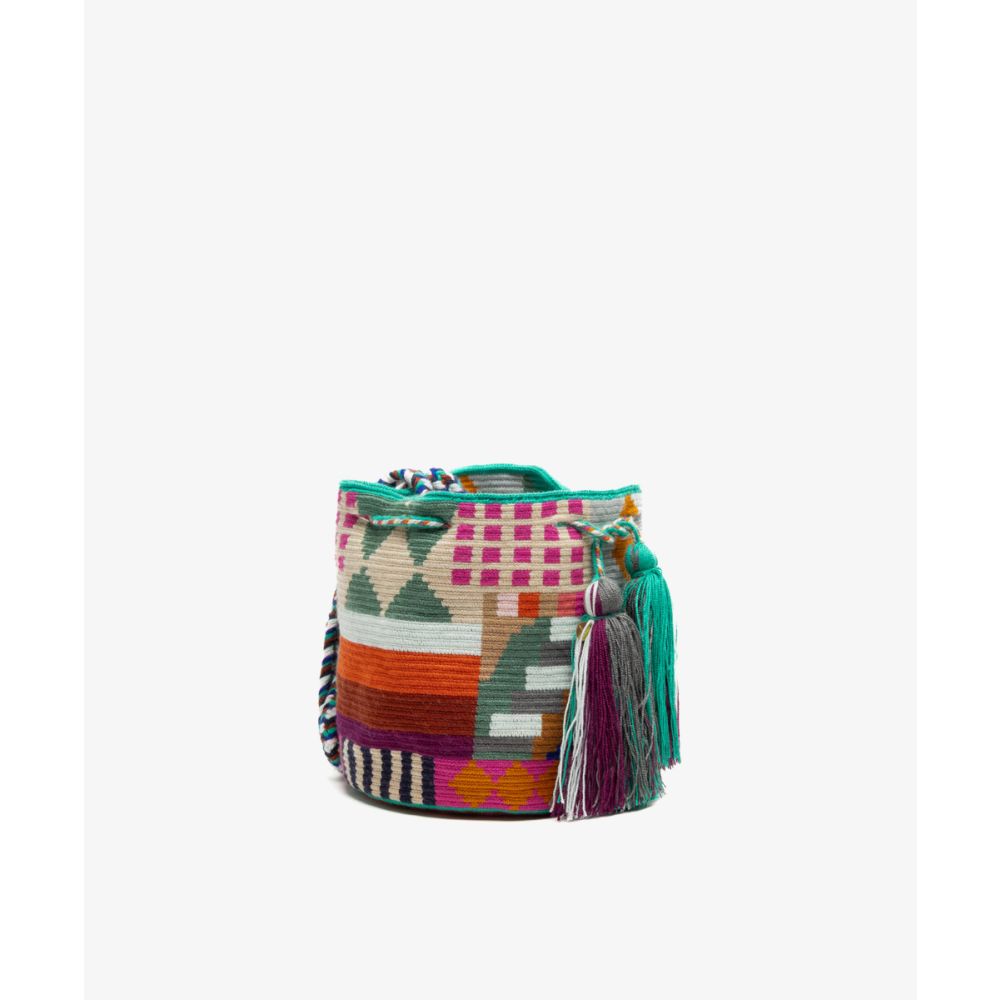 Crossbody Bag M -  LION - TURQUOISE & MULTICOLOR