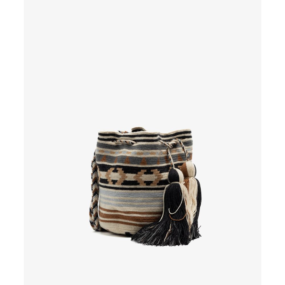 Crossbody Bag M - EASEL- Grey & Brown