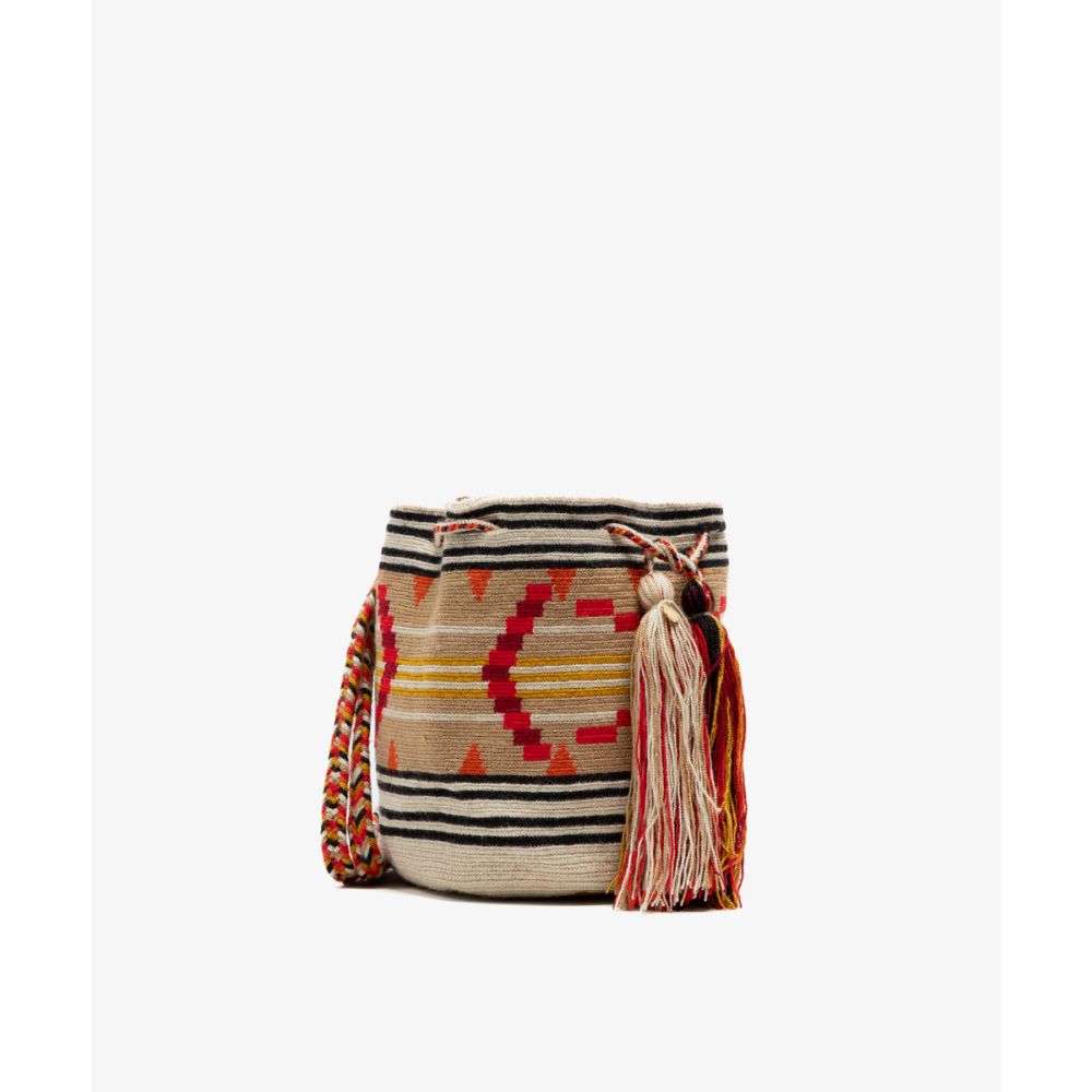 BOLSO CRUZADO M - EASEL - TOSTADO Y ROJO