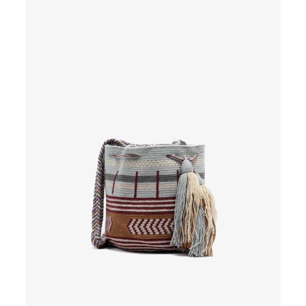 Crossbody Bag M - PYXIS- BURGUNDY & LIGHT BLUE
