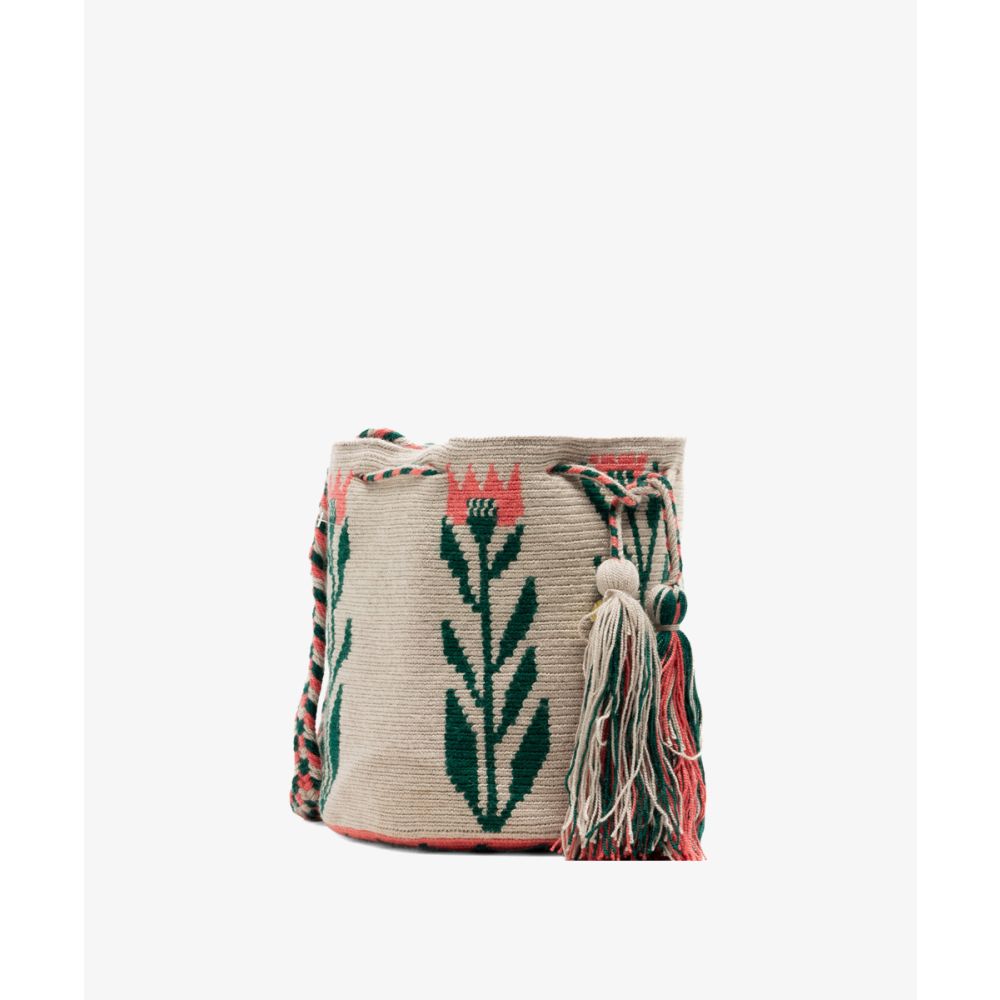 BOLSO CRUZADO M - ELOISE - BEIGE Y VERDE